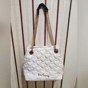 Betsey Johnson White Heart Bag